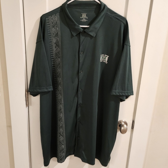 University of Hawaii Performance Hawaiian Shirt - Geeen & White - Size 3XL